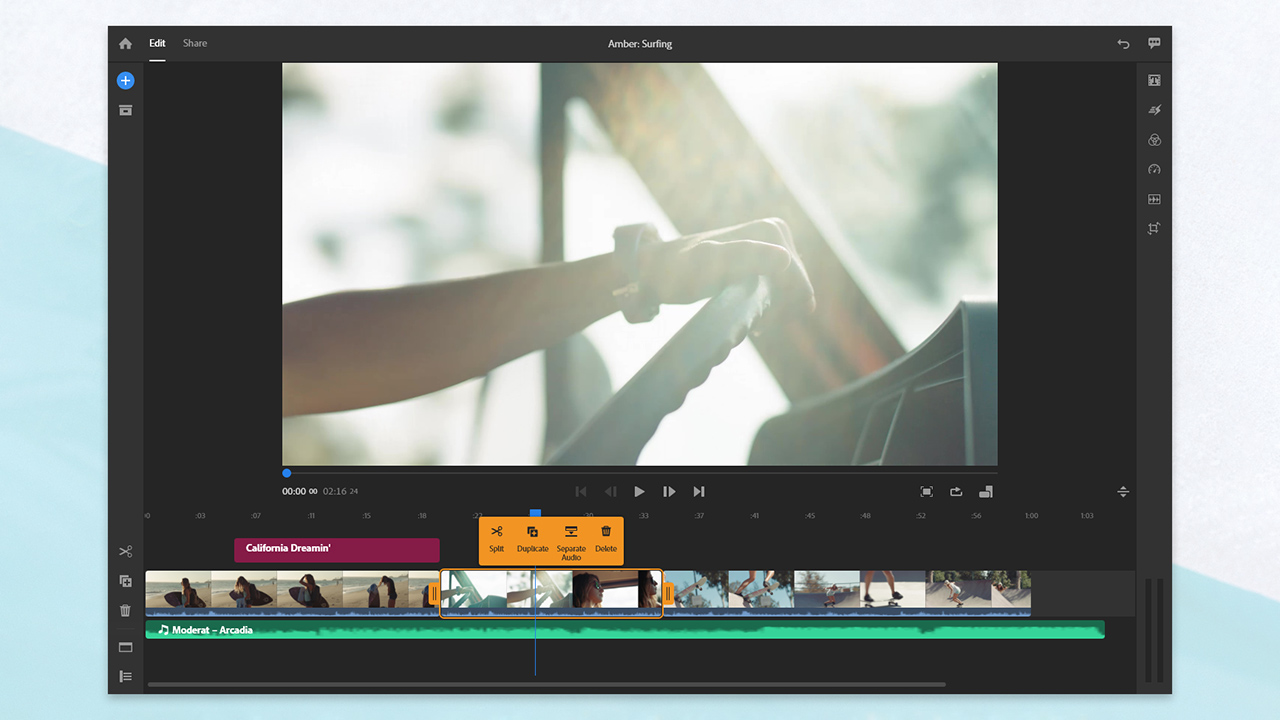 Adobe Premiere Rush. Image: Adobe.